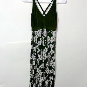 long green flower dress